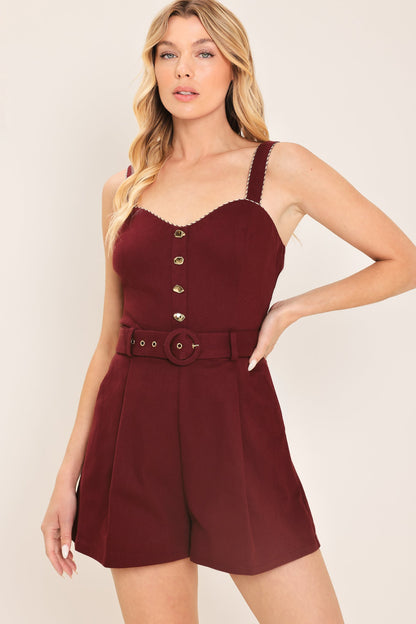 Wine Country Woven Romper
