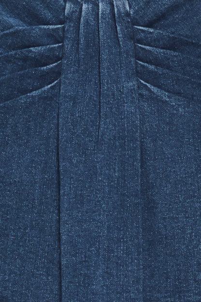 Indigo Ruching Denim Skort
