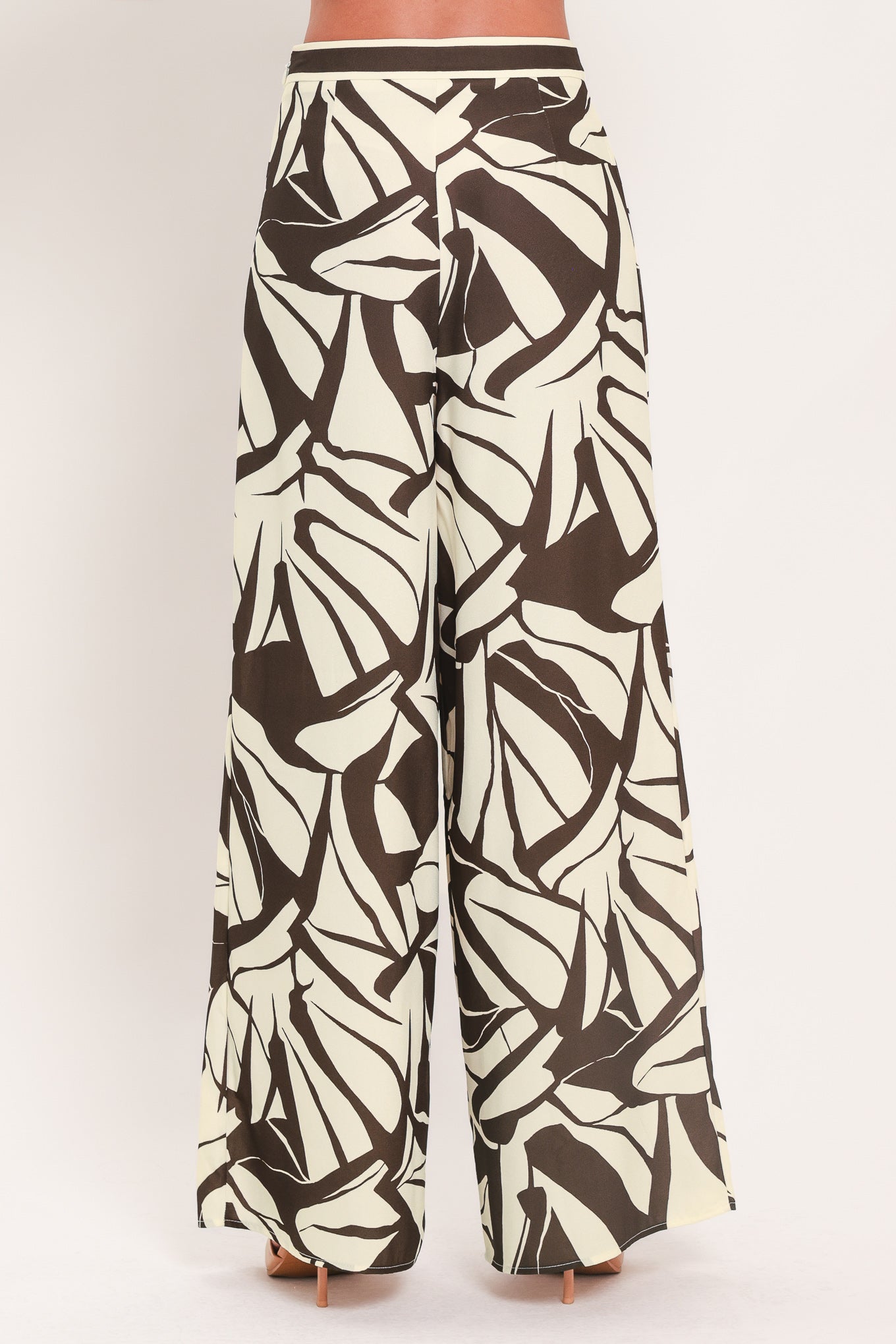 Vanilla Vine Mosaic Woven Wide Leg Pants
