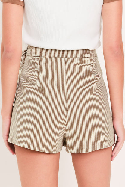 Modern Stripe Woven Skort