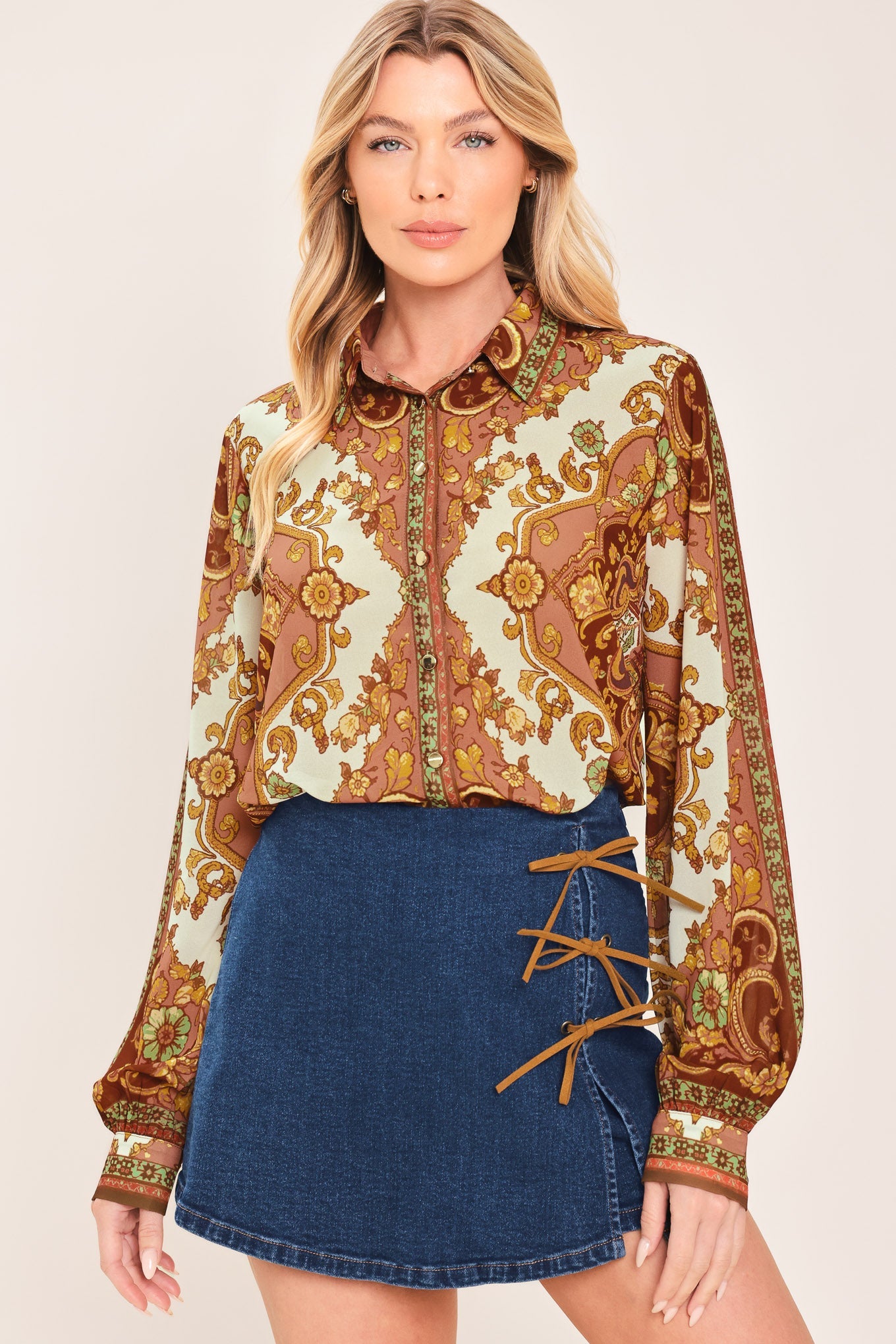 Retro Café Denim Skort