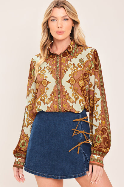 Retro Café Denim Skort