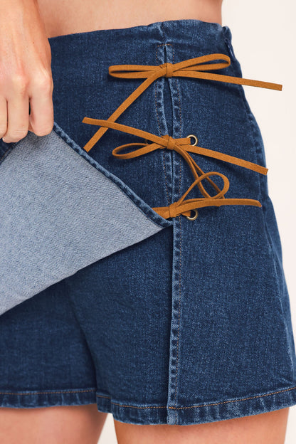 Retro Café Denim Skort