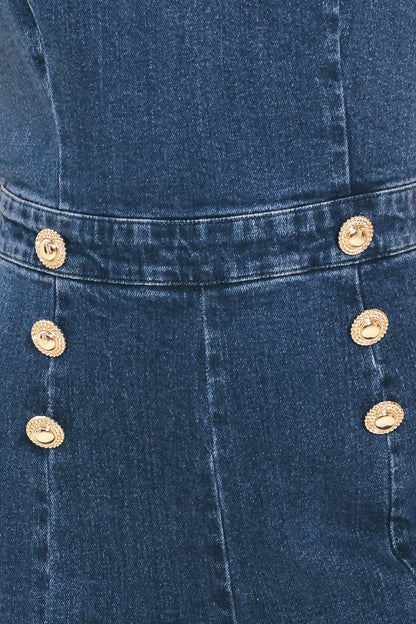 Blue Jean Halter Denim Jumpsuit