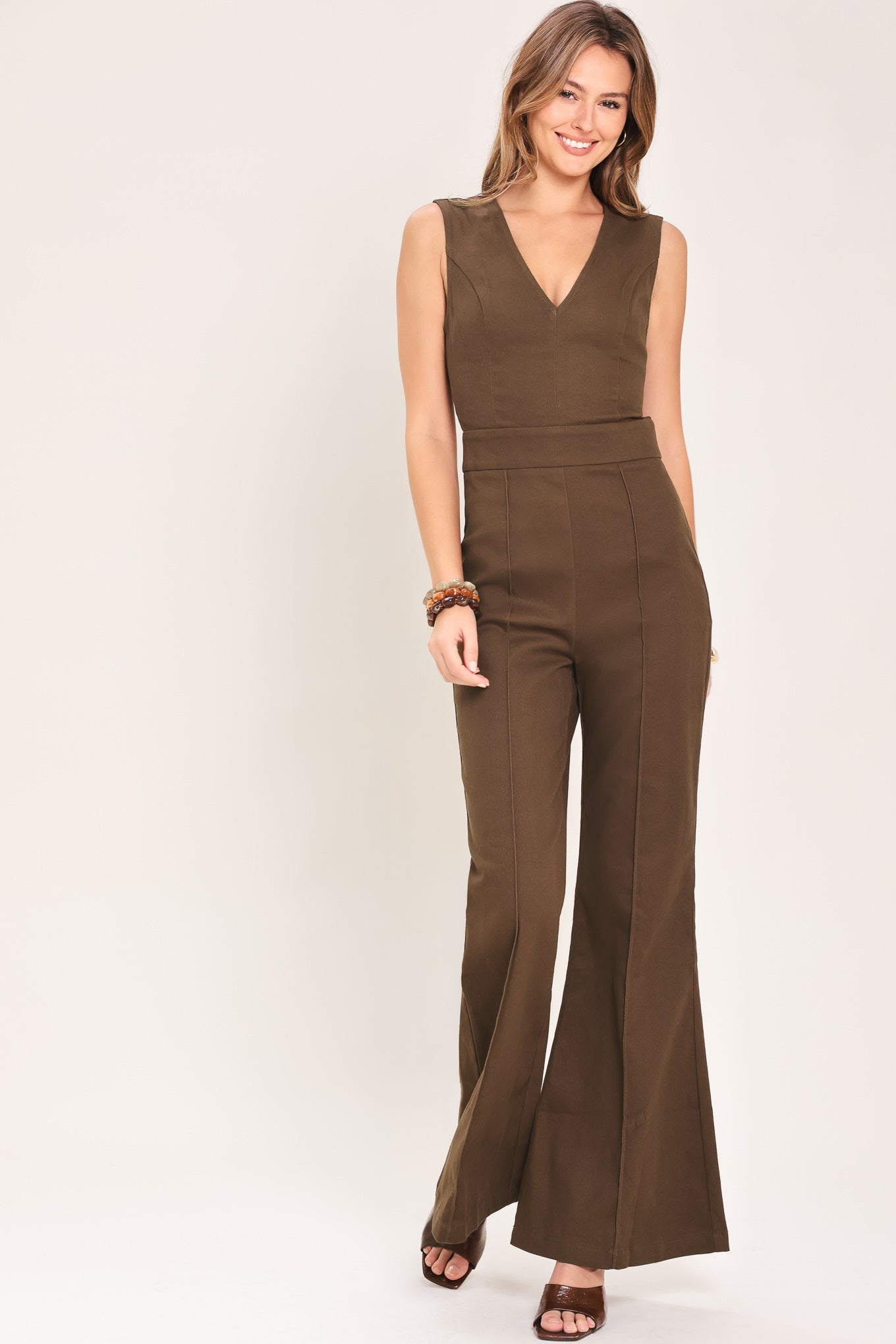 Rich Espresso Woven Jumpsuit