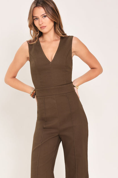 Rich Espresso Woven Jumpsuit