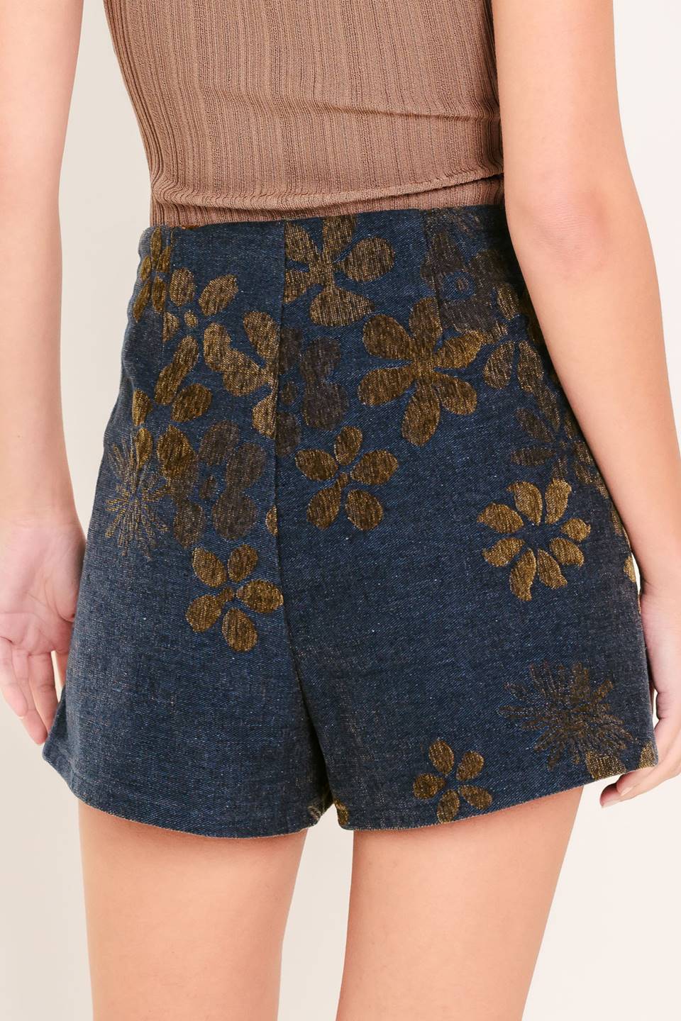 Copper Blossom Woven Skort