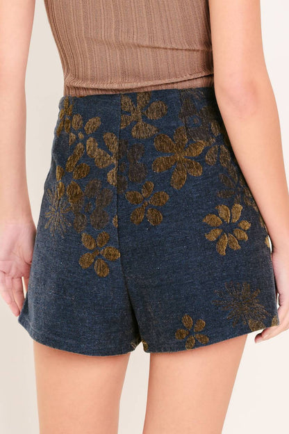 Copper Blossom Woven Skort