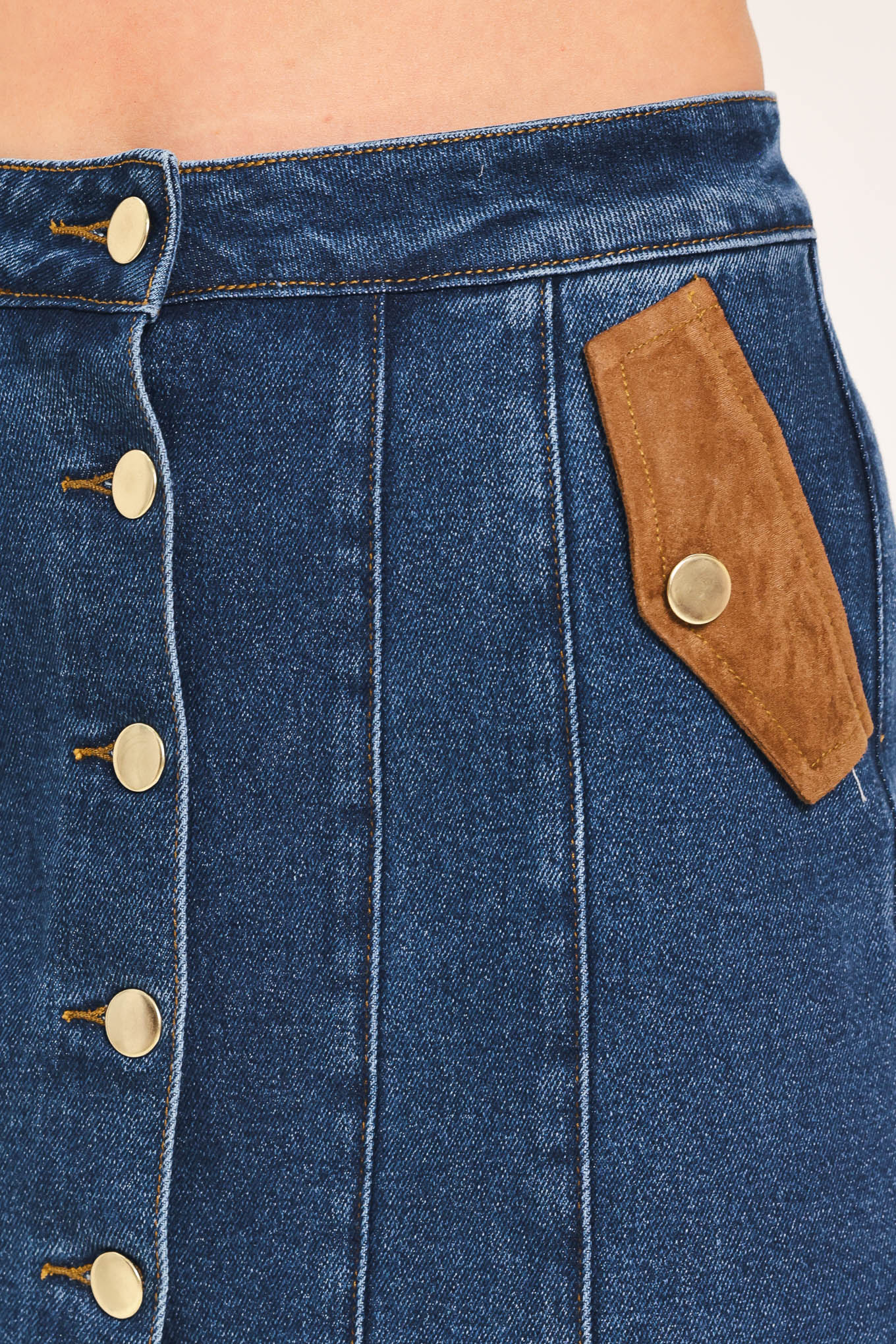 Western Pocket Denim Skort