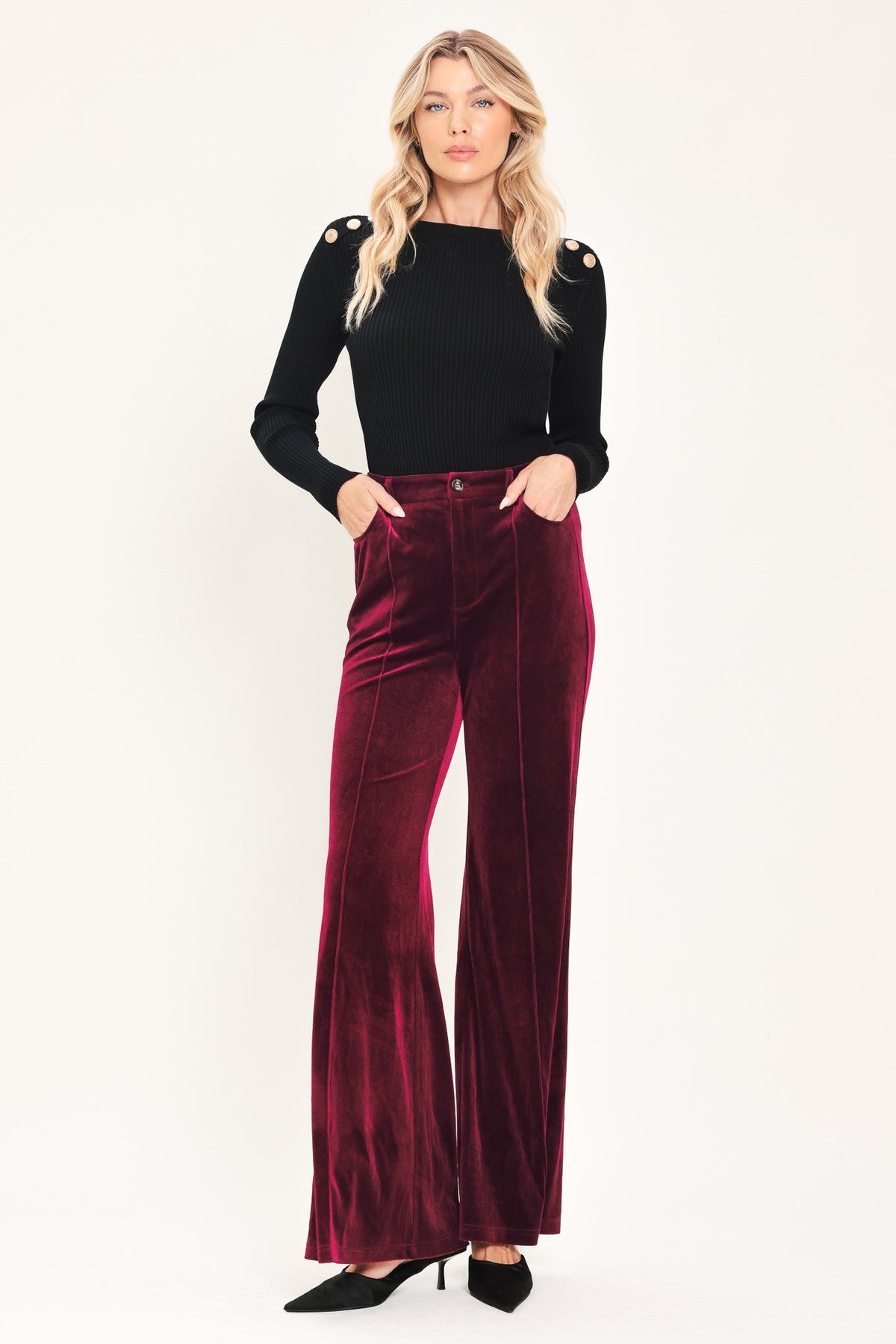 Bordeaux Edge Burgundy Tailored Pants