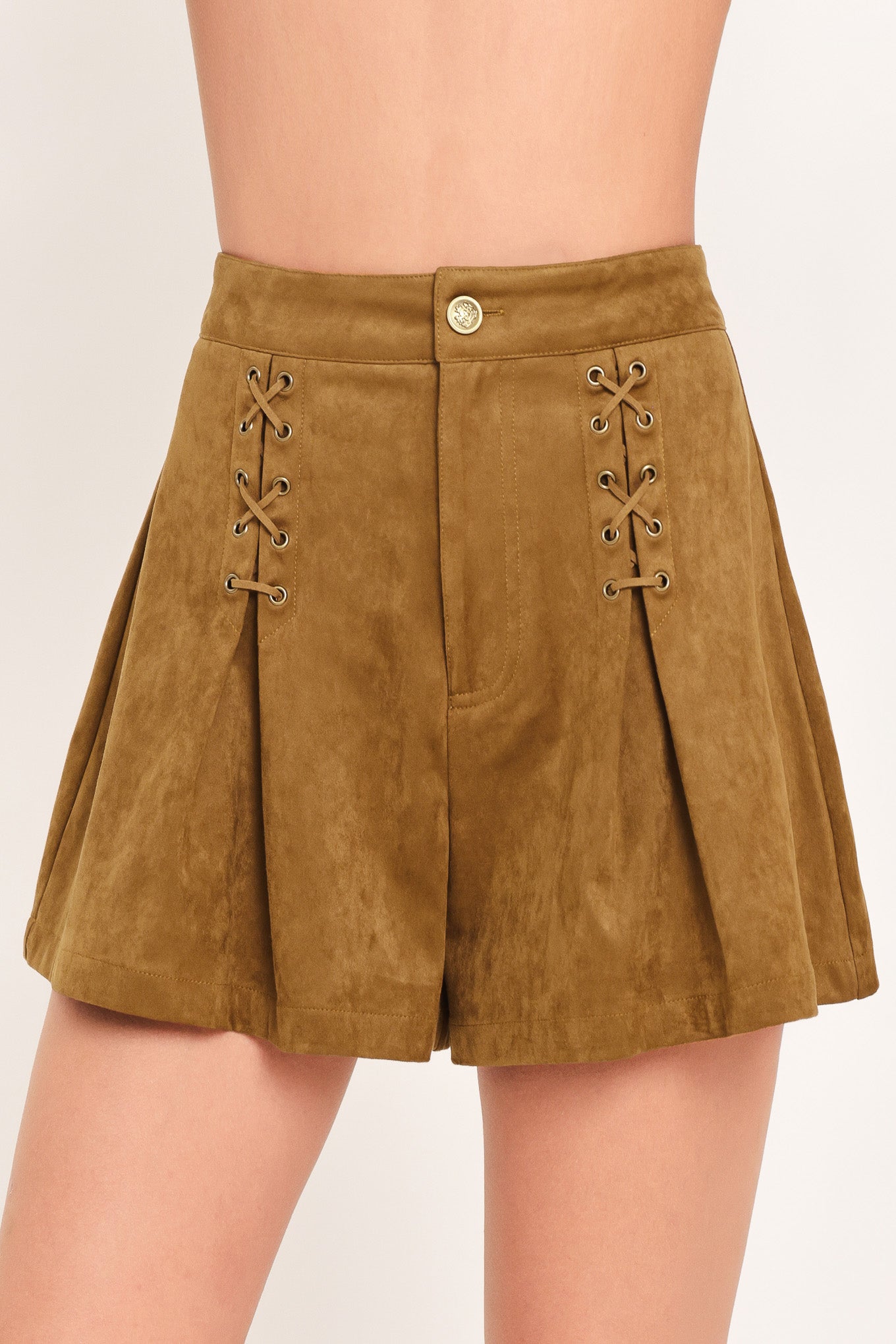 Amber Arabesque Aura Faux Suede Shorts