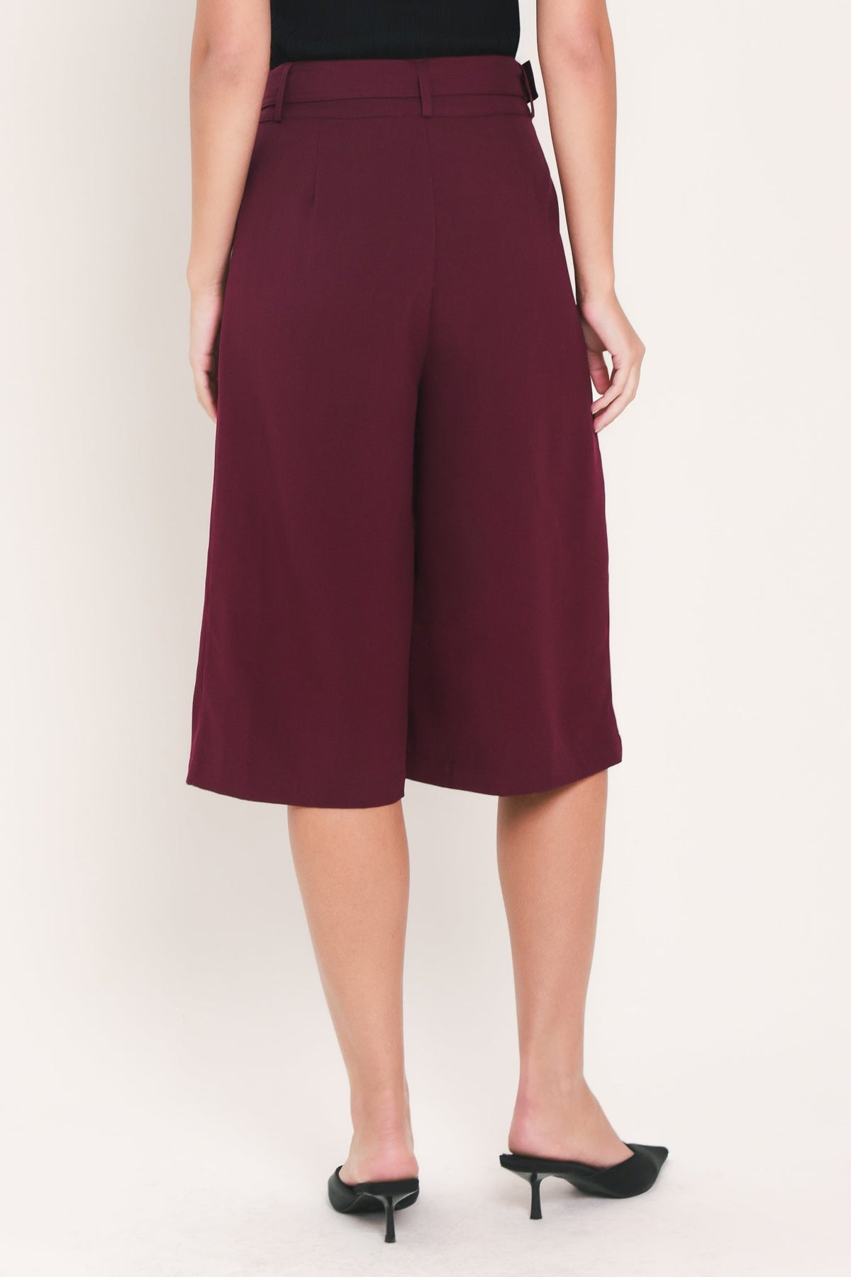 City Chic Buckle Belted Culotte Pants