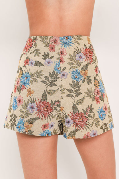 Wildflower Morning Note Woven Jacquard Skort