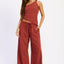 Burgundy Ivory Stripe