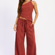 Burgundy Ivory Stripe