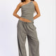 Grey Blue Stripe