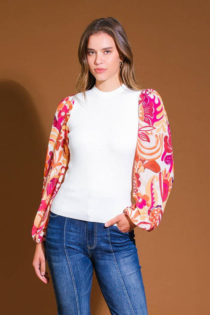 Majestic Flow Sweater Woven Top
