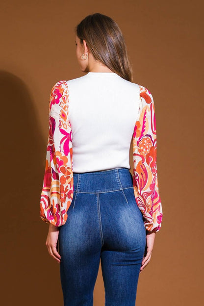 Majestic Flow Sweater Woven Top