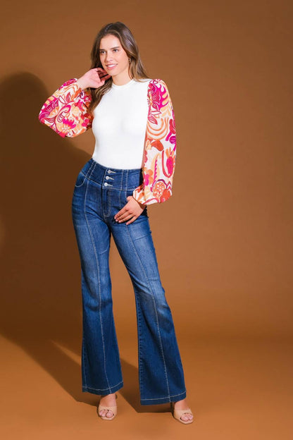 Majestic Flow Sweater Woven Top