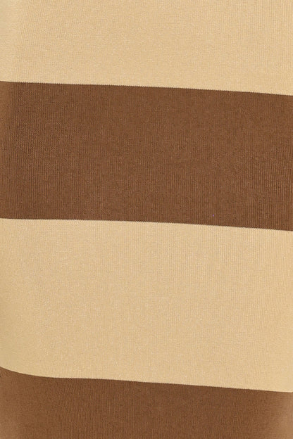 Espresso & Cream Sweater Knit Midi Dress