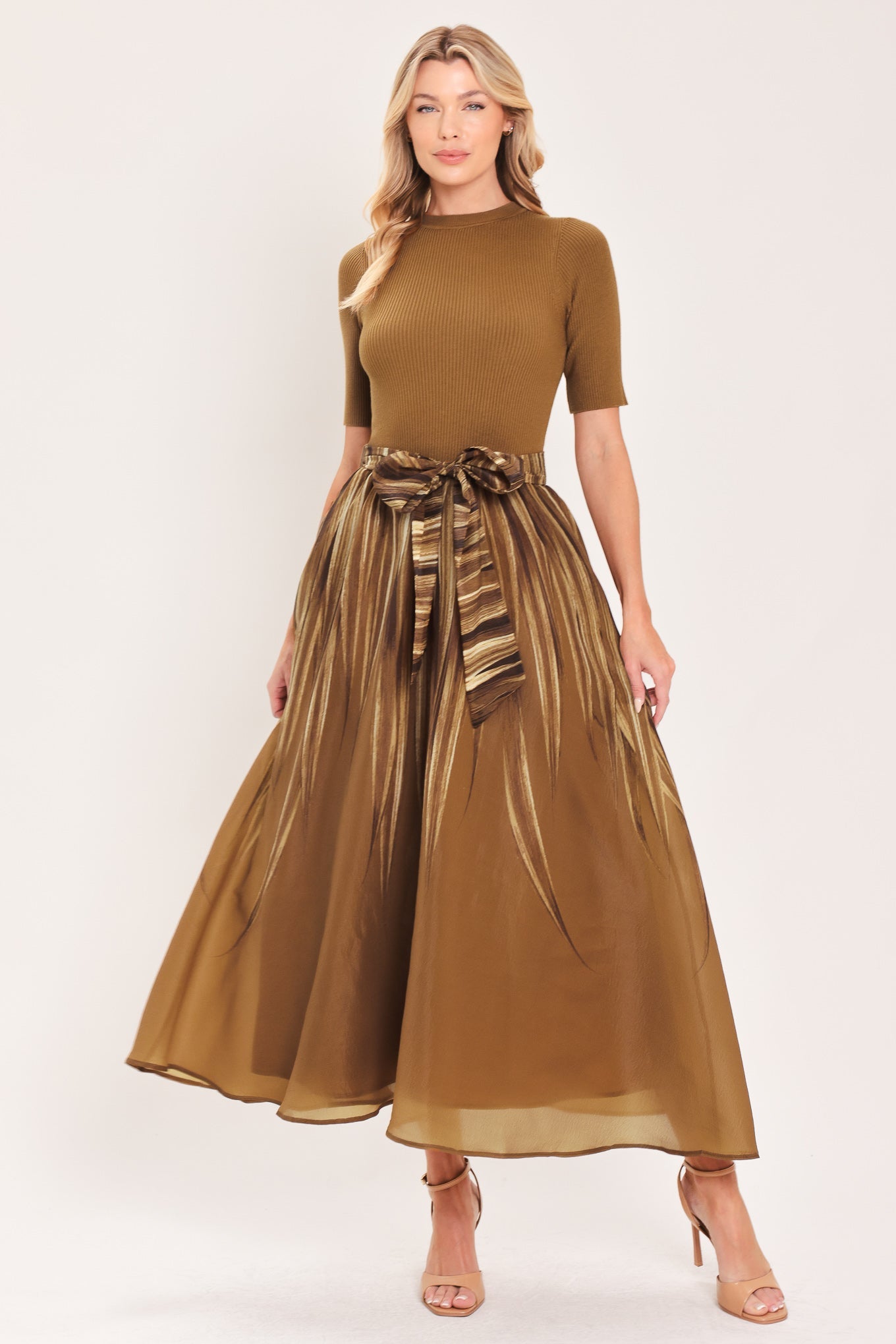 Golden Quill Romance Midi Dress