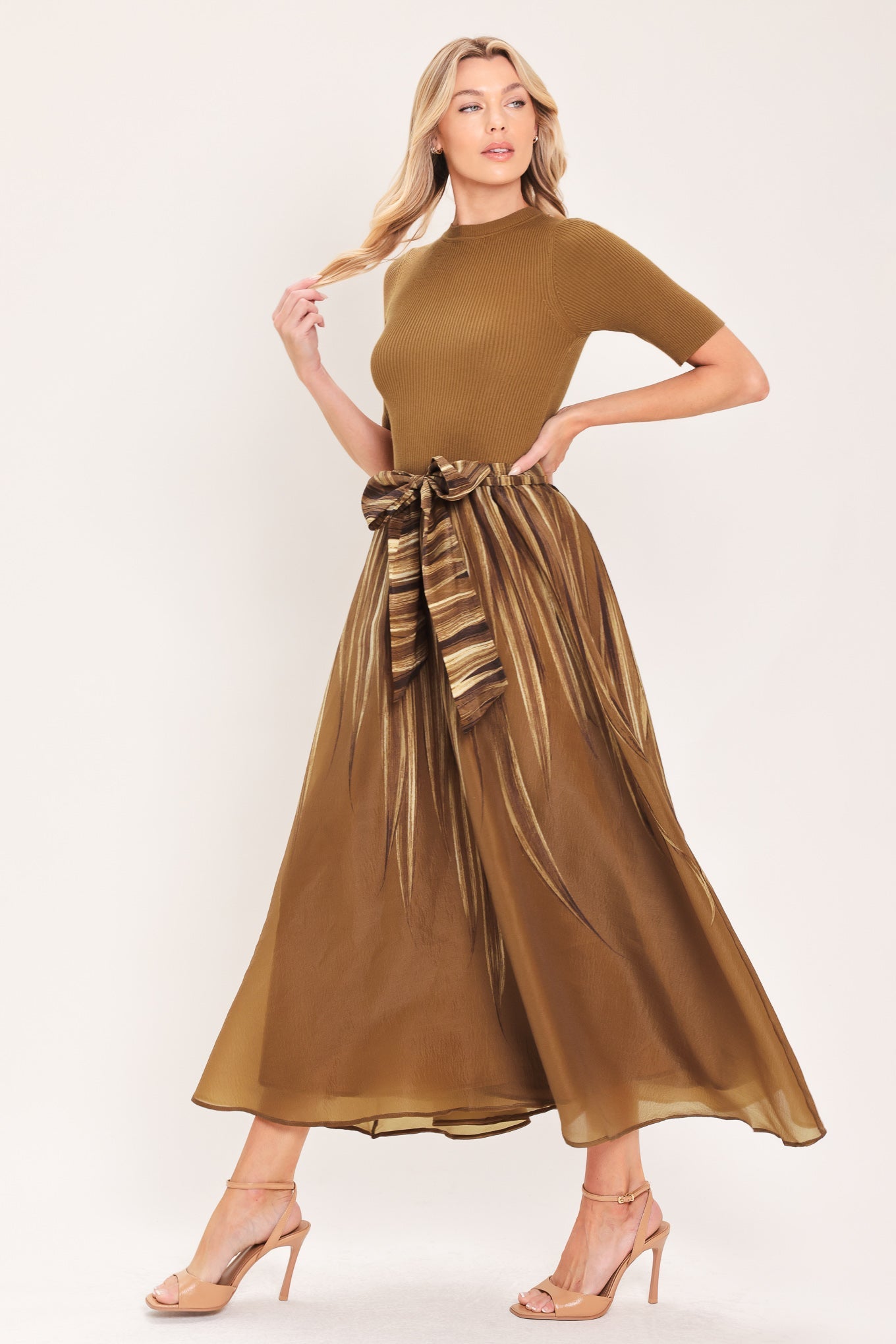 Golden Quill Romance Midi Dress