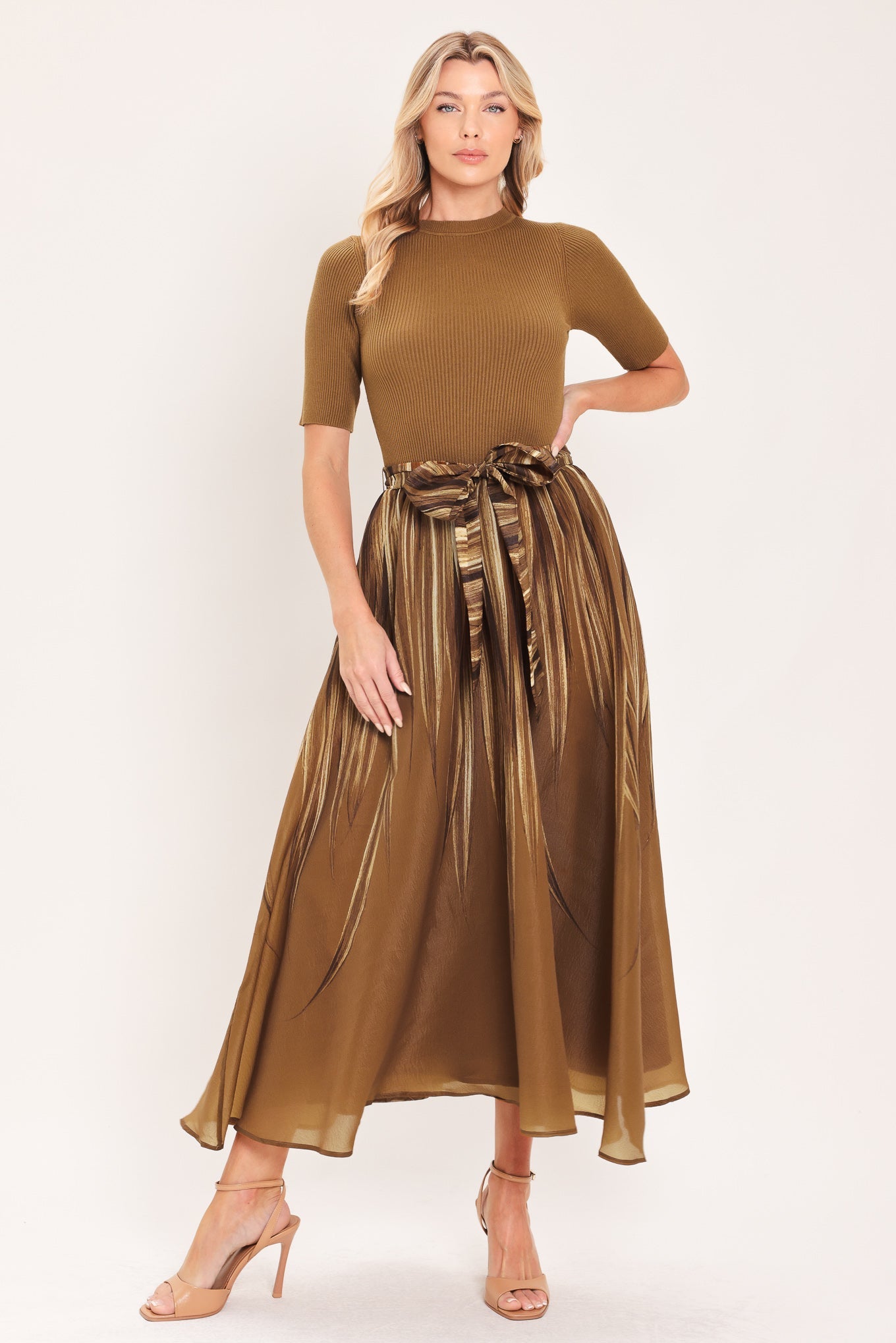 Golden Quill Romance Midi Dress