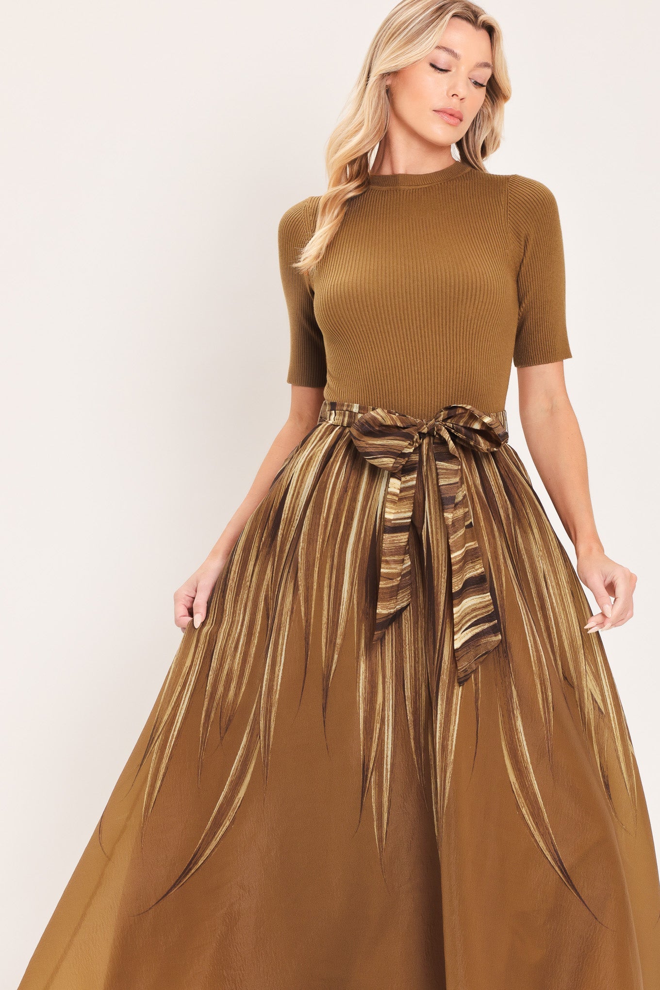 Golden Quill Romance Midi Dress