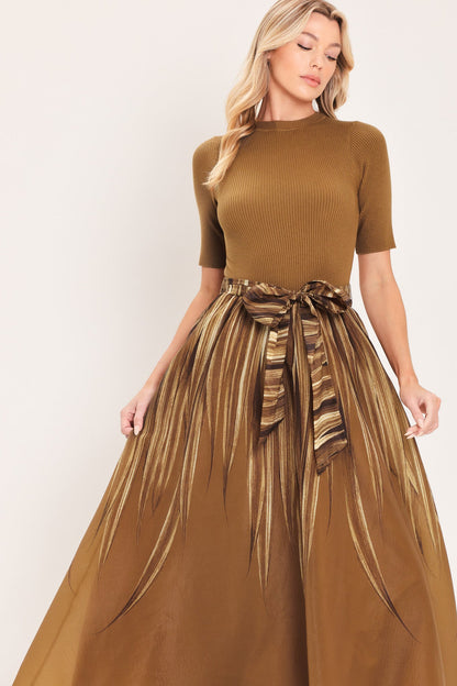 Golden Quill Romance Midi Dress