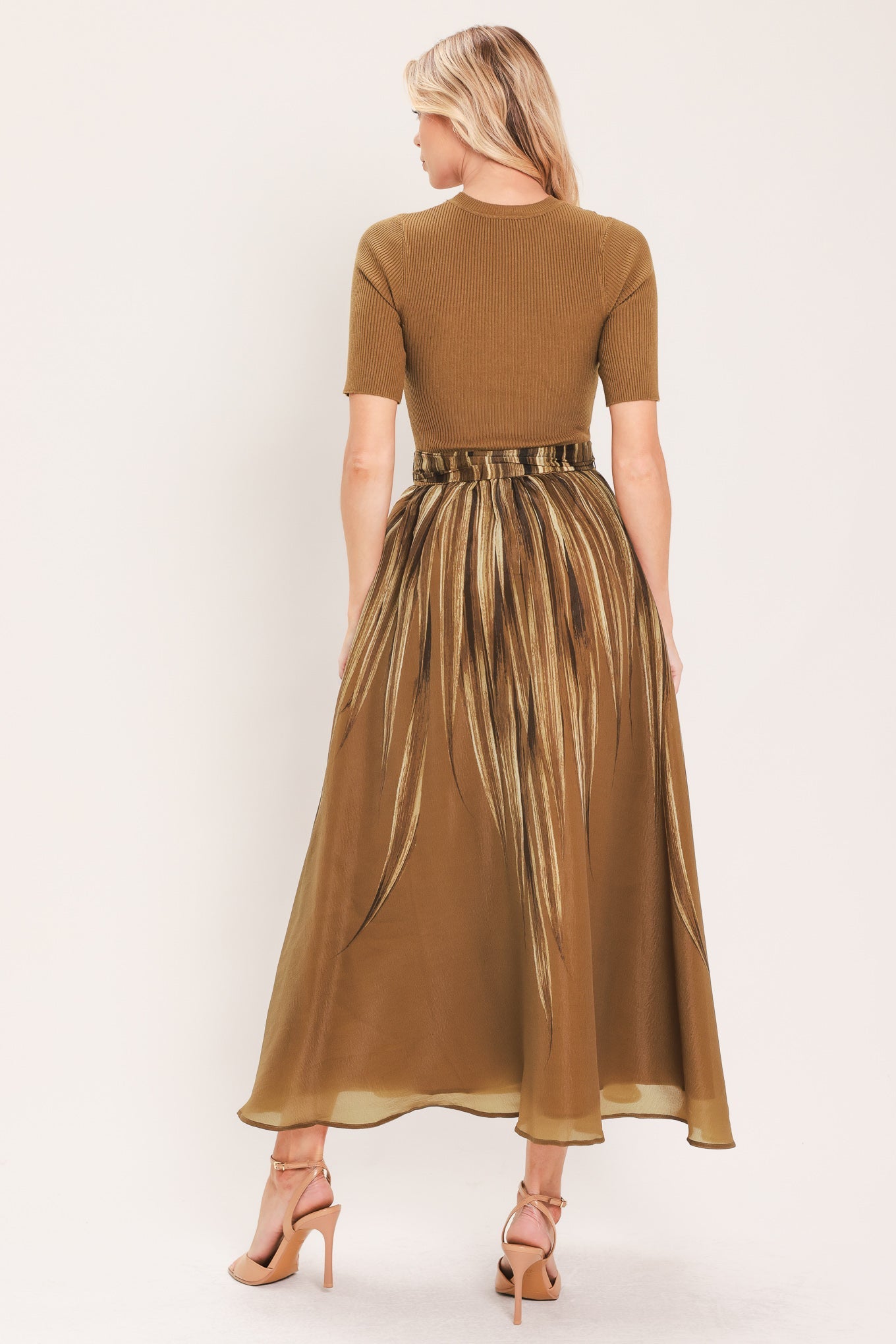 Golden Quill Romance Midi Dress