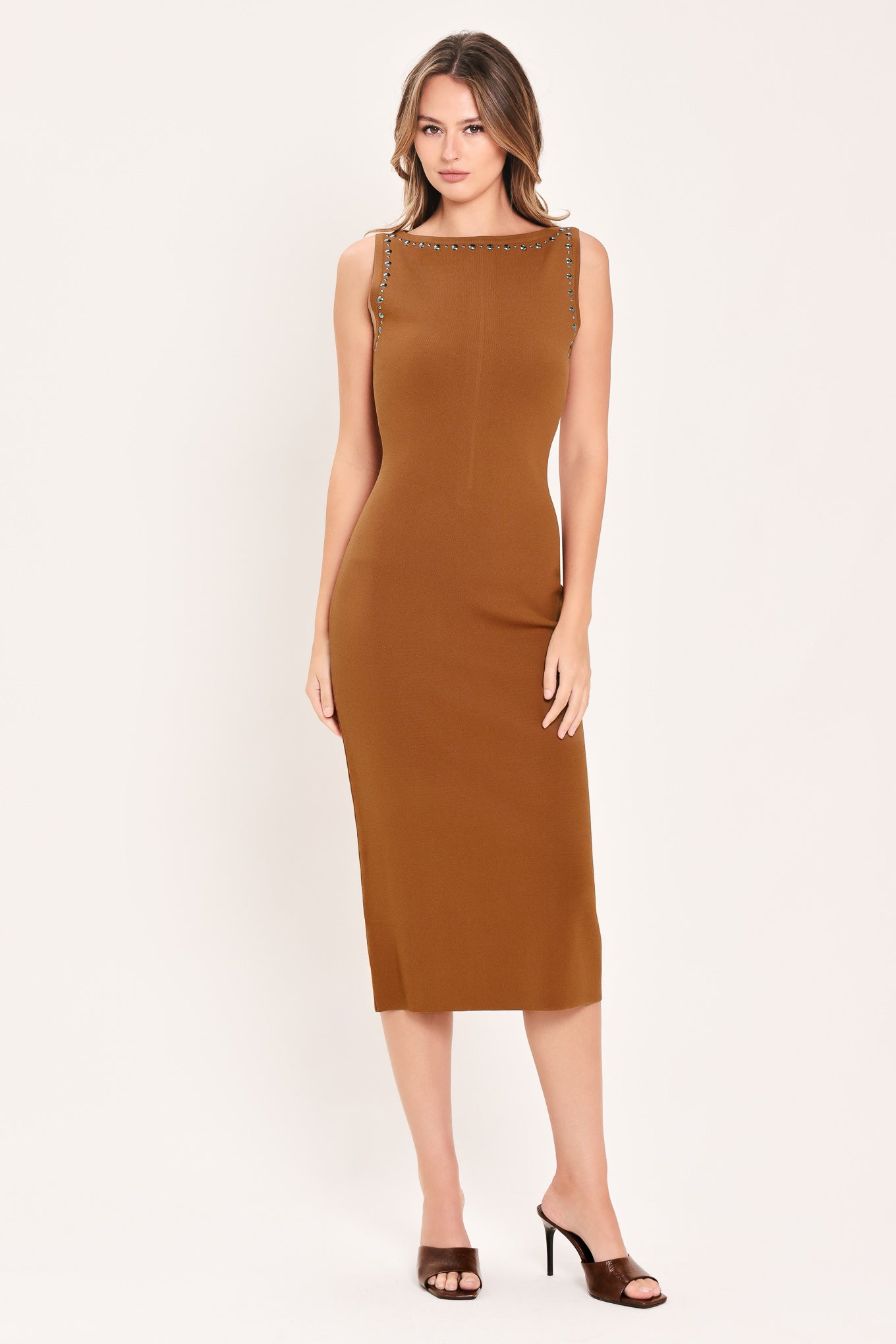 Saddlewood Elegance Sweater Knit Midi Dress