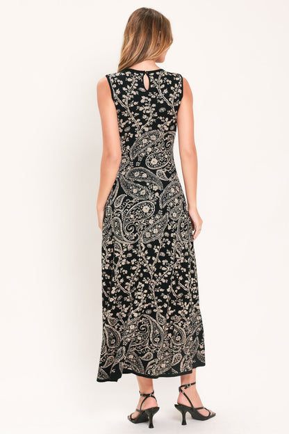 Hazel Paisley Embrace Jacquard Sweater Midi Dress