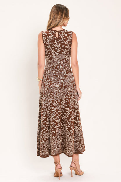 Hazel Paisley Embrace Jacquard Sweater Midi Dress