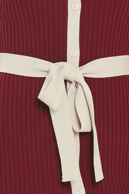 Sweetest Season Button Down Sweater Midi Dress