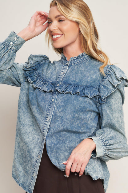Western Chic Denim Top