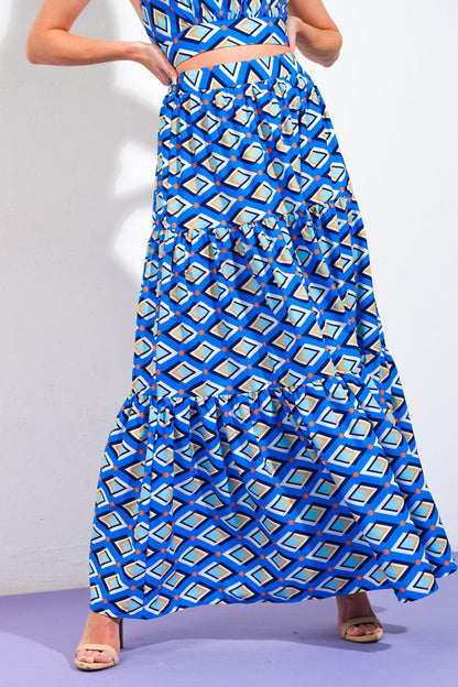 Summer Journey Woven Top and Skirt Set