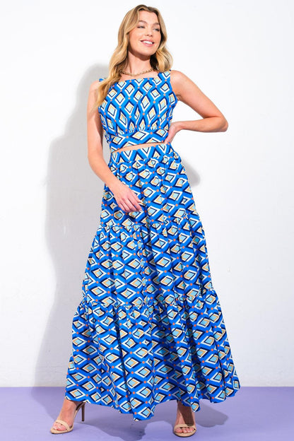 Summer Journey Woven Top and Skirt Set