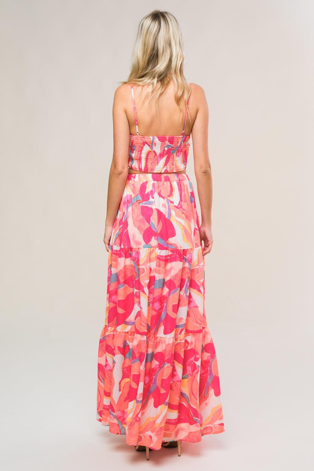 Romantically Speaking Woven Top and Skirt Set