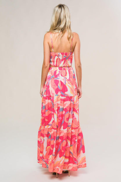 Romantically Speaking Woven Top and Skirt Set