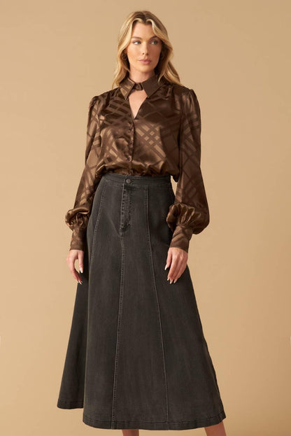 The Art of Balance Woven Satin Top