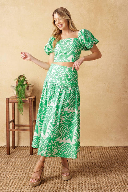 Destined for More Woven Top and Skirt Set