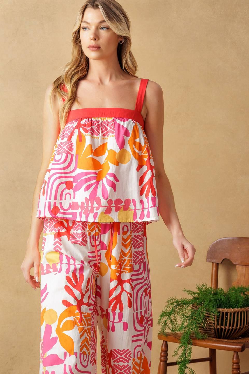 Over You Again Woven Top and Pant Set