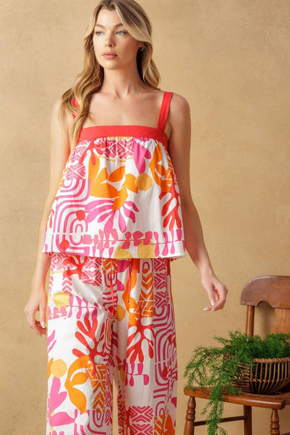 Over You Again Woven Top and Pant Set