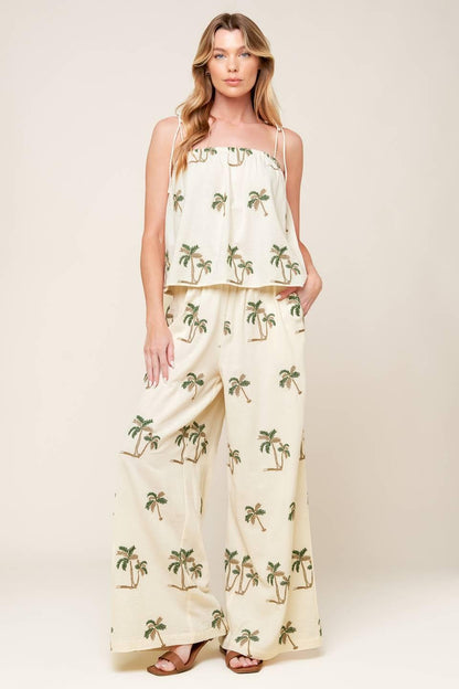 Terrific Timing Ivory Woven Top and Pant Set