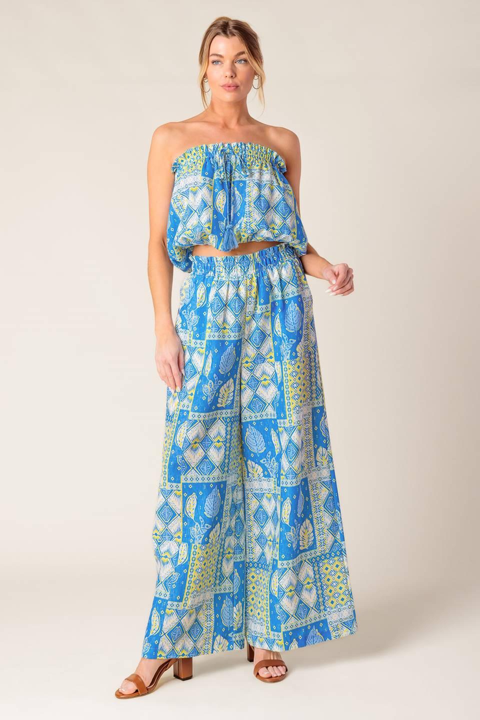Let's Get Out of Town Woven Top and Pant Set