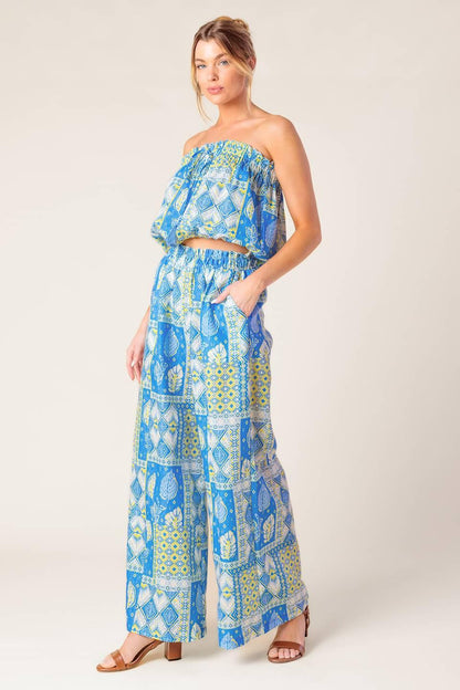 Let's Get Out of Town Woven Top and Pant Set