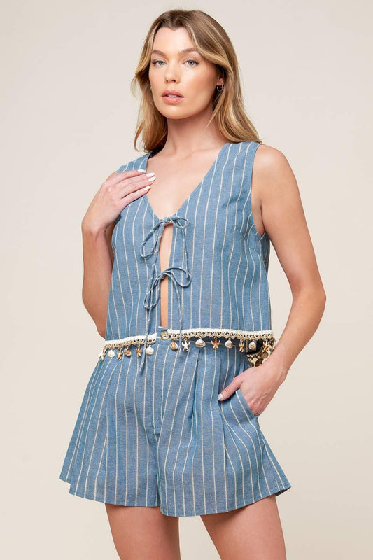 Songs of the Sky Woven Top and Shorts Set