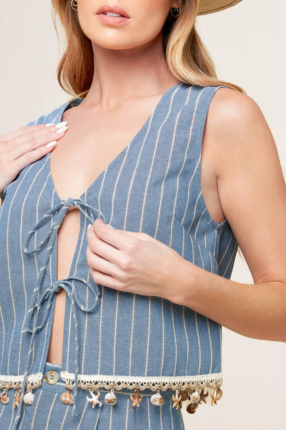 Songs of the Sky Woven Top and Shorts Set