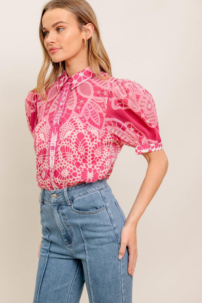 Precious Heart Woven Top