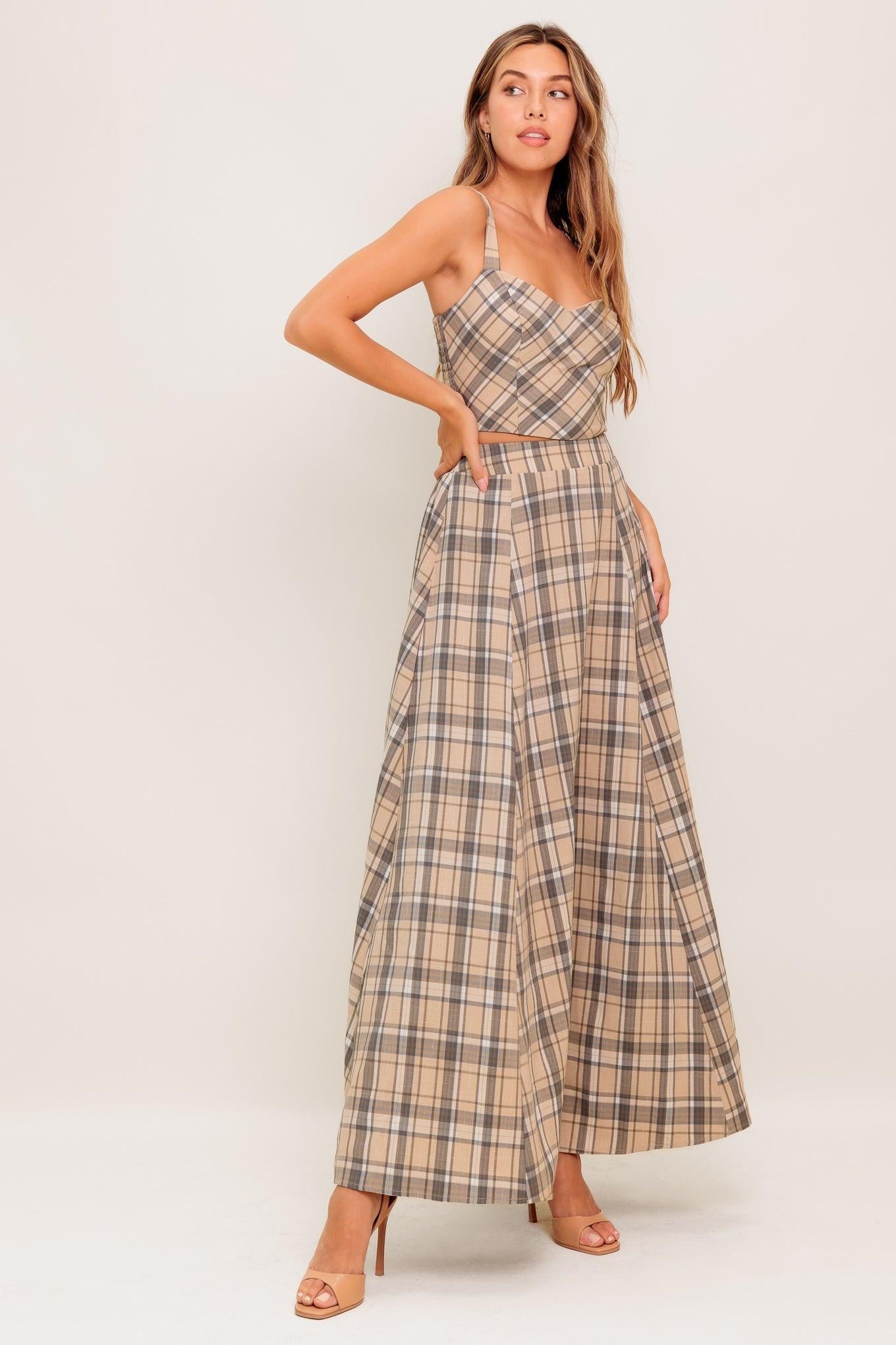 Heritage Charm Woven Top and Skirt Set